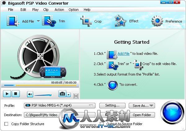 《PSP视频转换器》(Bigasoft PSP Video Converter)v3.7.23.4693[压缩包]