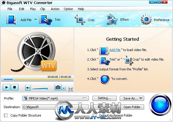 《WTV格式视频转换》(Bigasoft WTV Converter)v3.7.24.4700[压缩包]