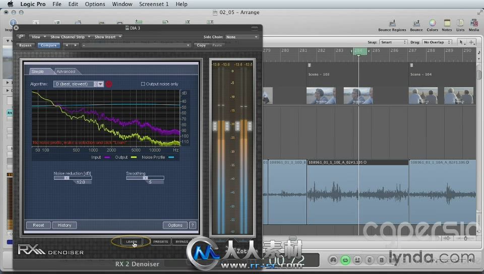 《Logic与FCP影视混音效果视频教程》Lynda.com Mixing a Short Film with Logic Pro