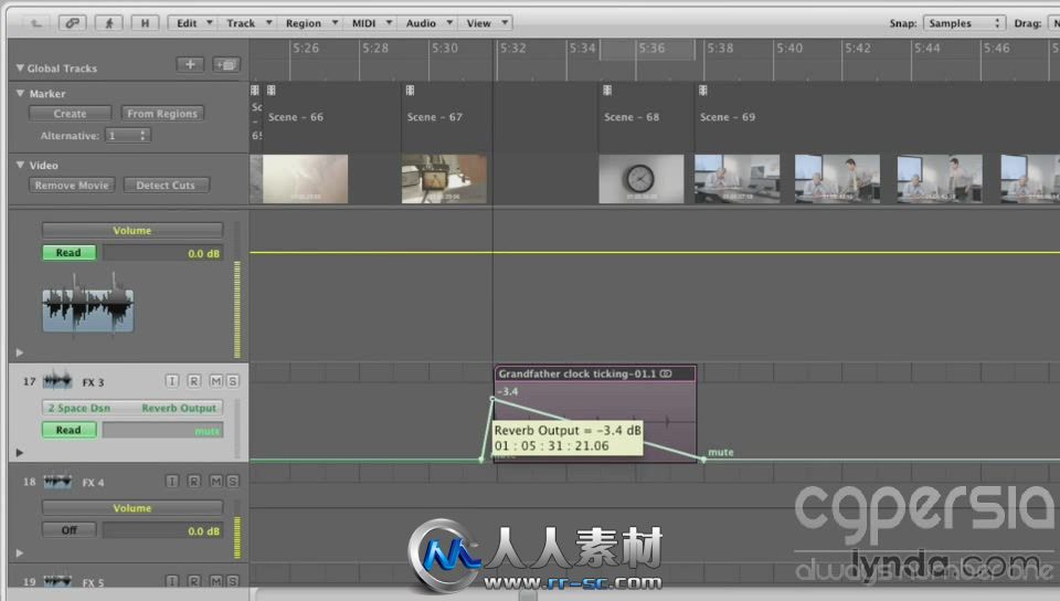 《Logic与FCP影视混音效果视频教程》Lynda.com Mixing a Short Film with Logic Pro