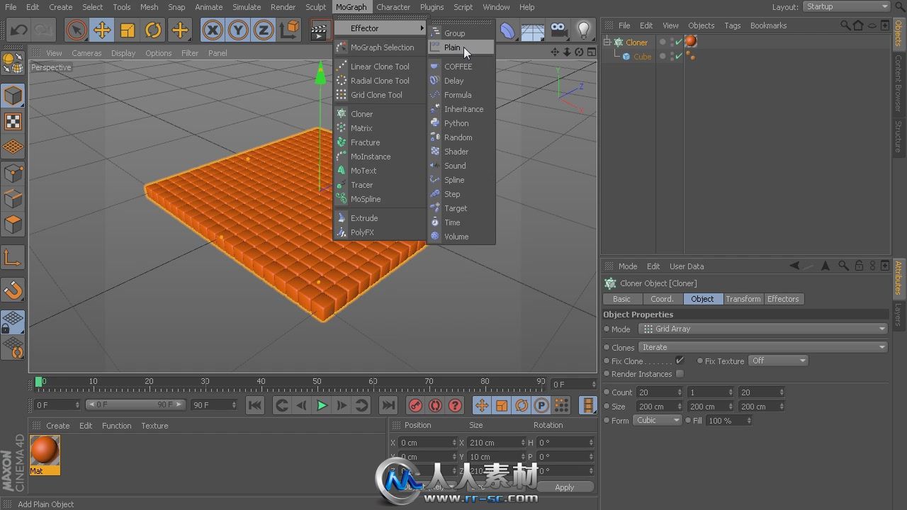 《C4D运动效果器使用技术视频教程》Digital-Tutors MoGraph Effector Reference Li...