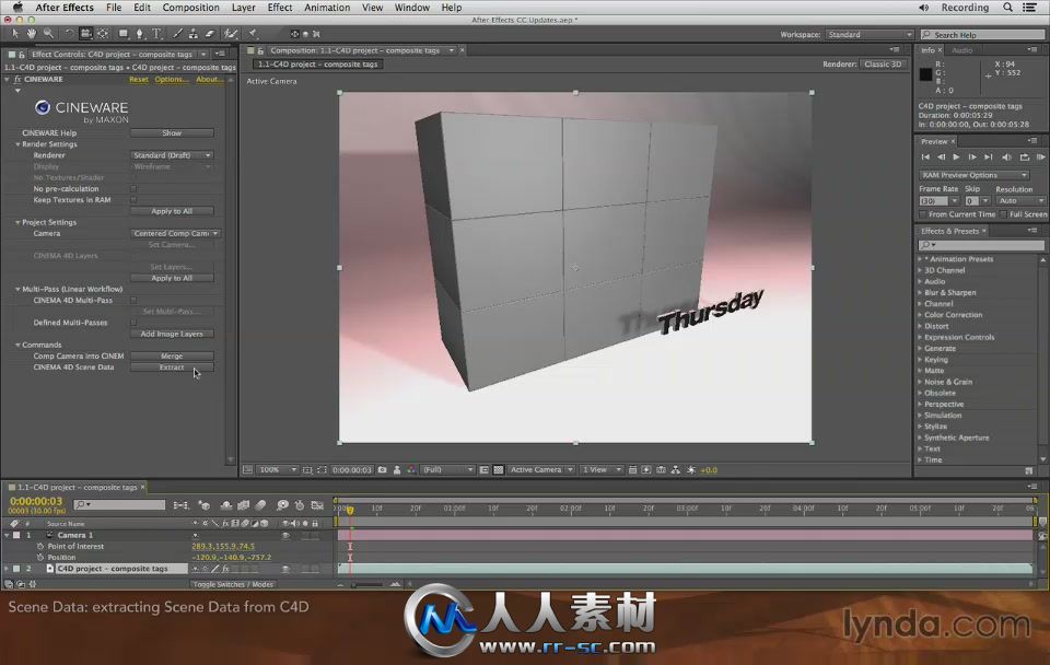 《AE功能增强视频教程》Lynda.com After Effects Technology Preview