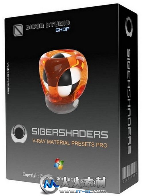 《VRay材质预设插件》SIGERSHADERS V-Ray Material Presets Pro 2.5.16 For 3ds Ma...