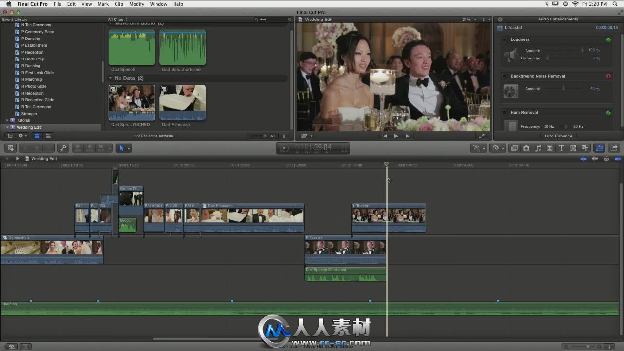 《FinalCut婚礼与企业宣传片制作视频教程》CreativeLive Final Cut Pro X