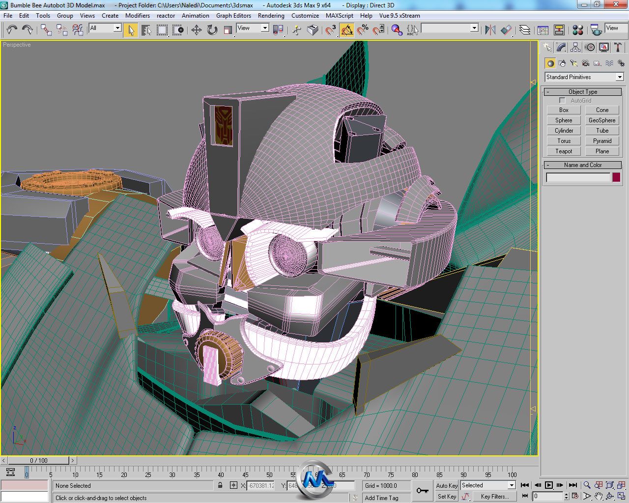 3dsmax变型金刚大黄蜂建模与动画视频教程