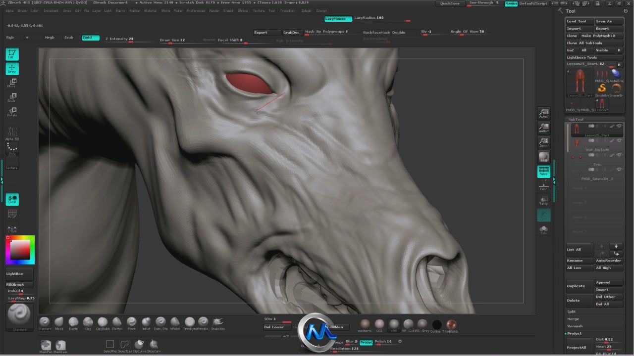 ZBrush僵尸狗雕刻视频教程