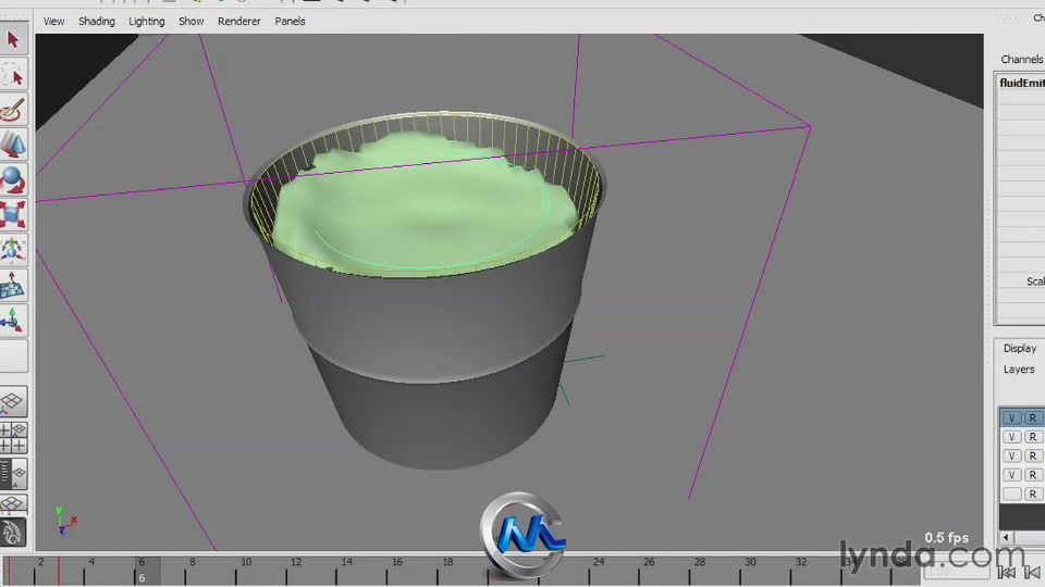 Maya液体真实模拟视频教程 Lynda.com Liquid Simulation in Maya