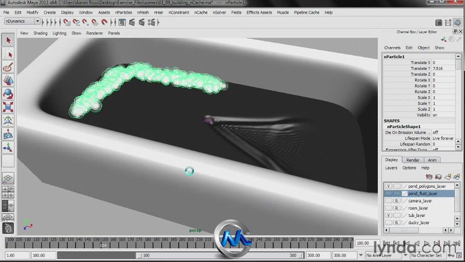 Maya液体真实模拟视频教程 Lynda.com Liquid Simulation in Maya