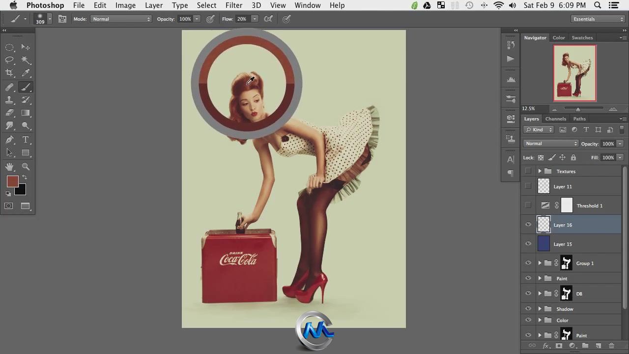 Photoshop复古美女可乐广告视频教程 Phlearn Pro Pinup Cola