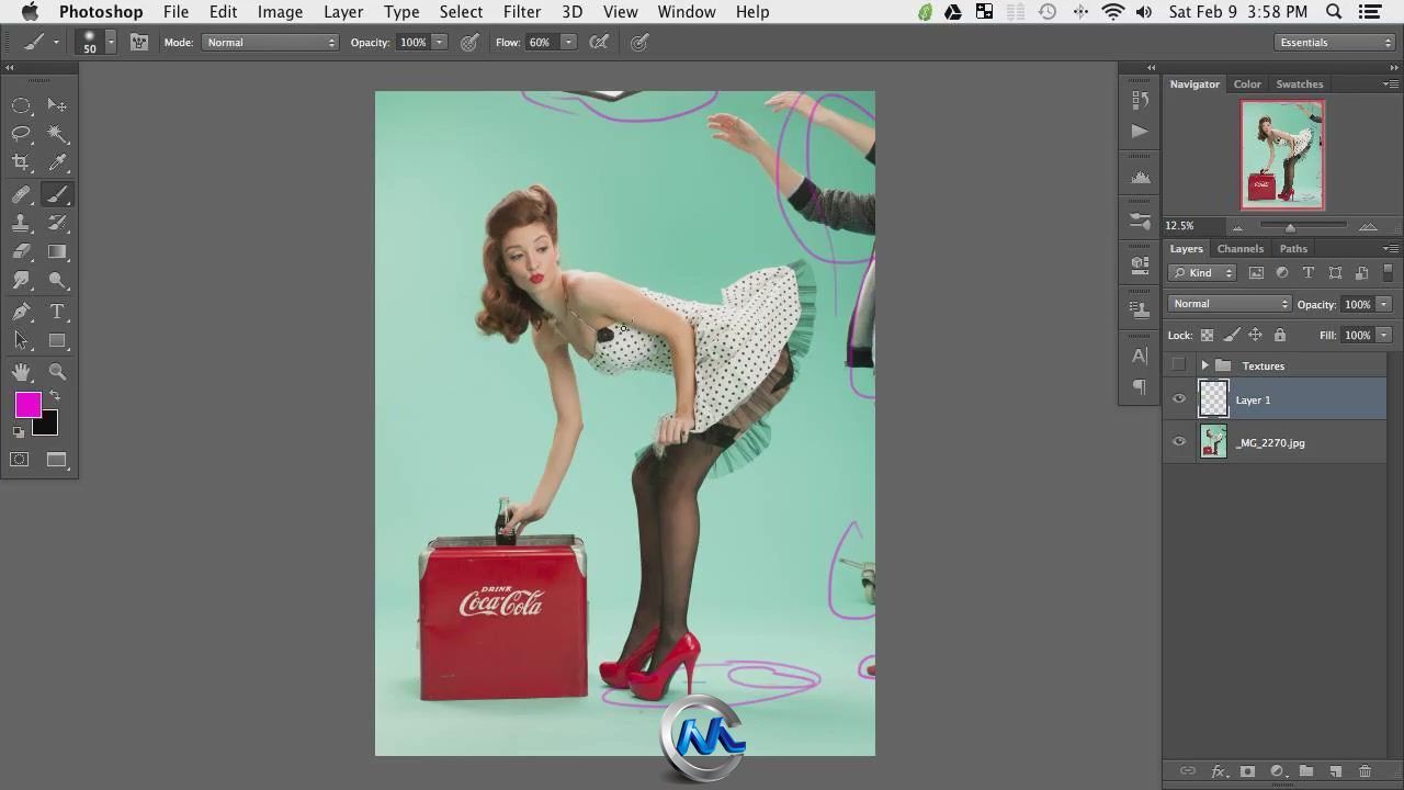 Photoshop复古美女可乐广告视频教程 Phlearn Pro Pinup Cola