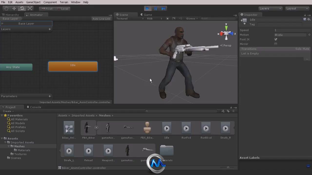 Unity中Mecanim动画系统视频教程 Digital-Tutors Introduction to Mecanim in Unity