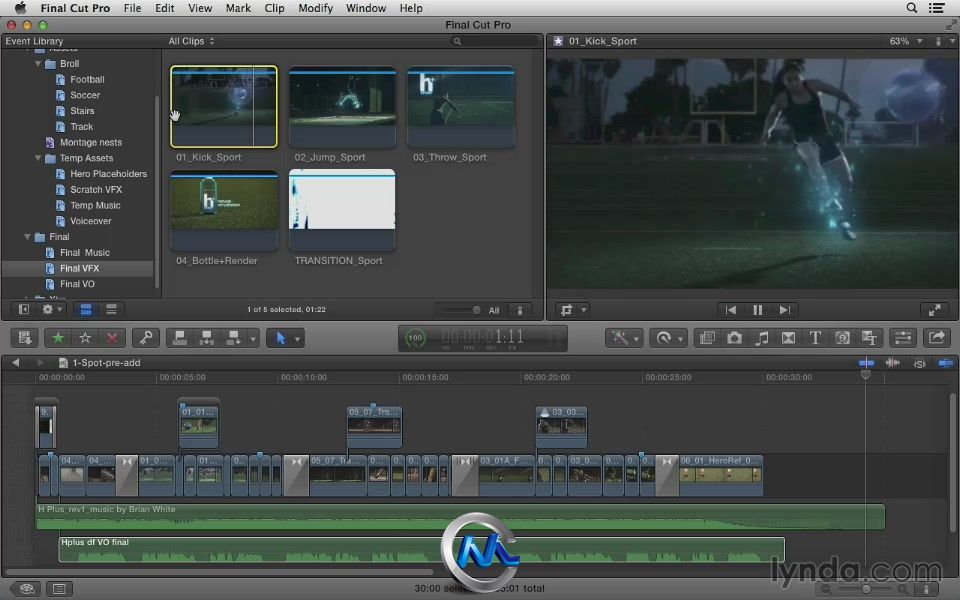 Final Cut Pro X商业广告实例制作视频教程 Lynda.com Commercial Editing Techniqu...