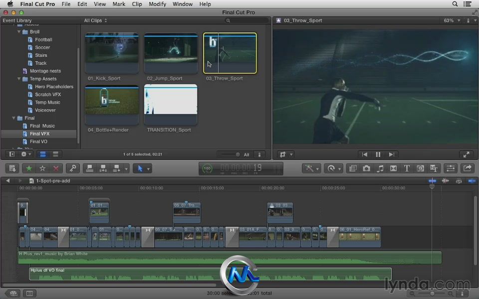 Final Cut Pro X商业广告实例制作视频教程 Lynda.com Commercial Editing Techniqu...