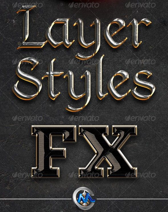 中世纪哥特式字样PS模板 Graphicriver Chrome &amp; Fire Gothic Medieval Layer Styl