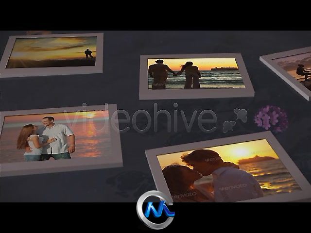 夏夜秘湖婚礼相册AE模板 VideoHive Photo Gallery on a Magical Summer Night 4636481