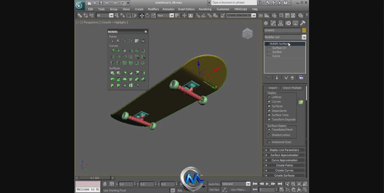 3dsMax中NURBS曲面建模技术视频教程 Digital-Tutors Modeling Hard Surfaces with ...