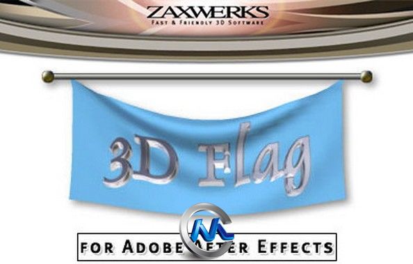 AE三维旗帜动画制作插件V3.0.1版 Zaxwerks 3D Flag v3.0.1 for After Effects CS5-...