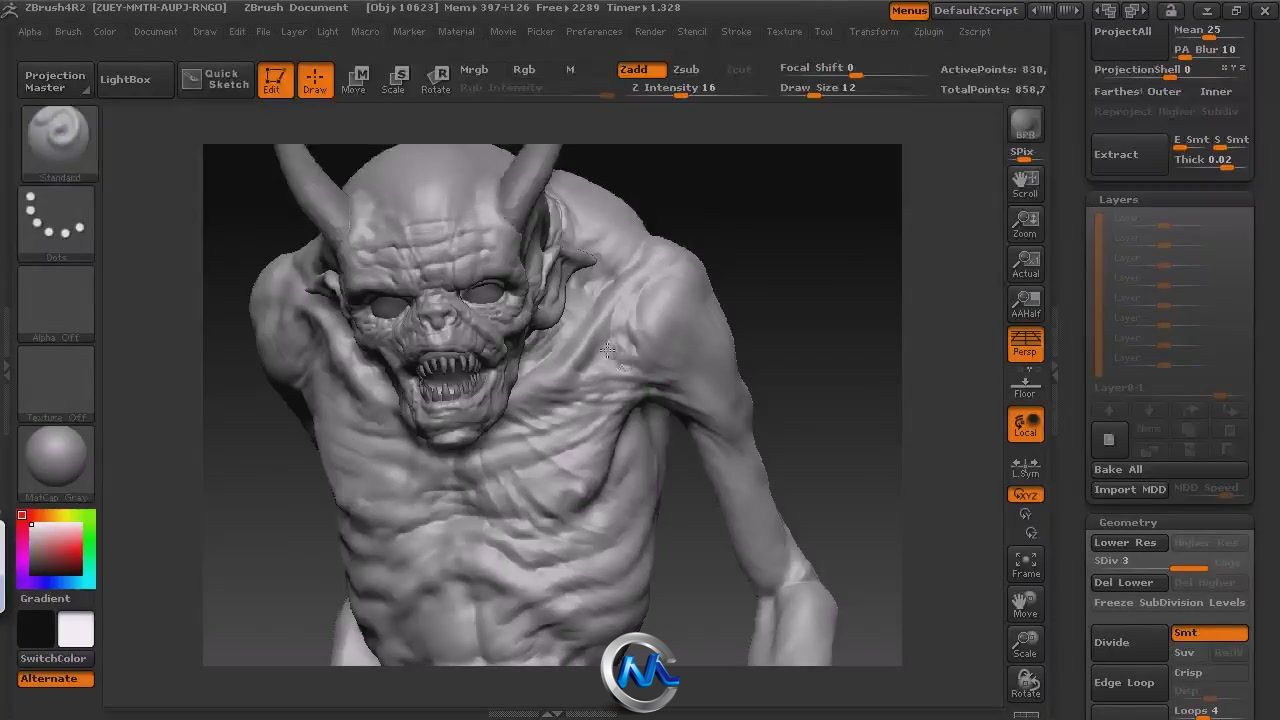 ZBrush恶魔角色制作视频教程 Digital-Tutors Creating a Portfolio-Ready Demon Co...