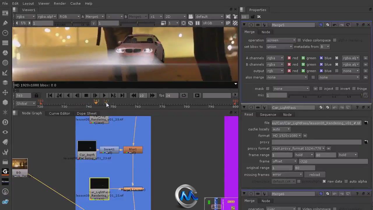 Nuke与Maya角色三维场景合成特效视频教程 Digital-Tutors Integrating a 3D Vehicl...