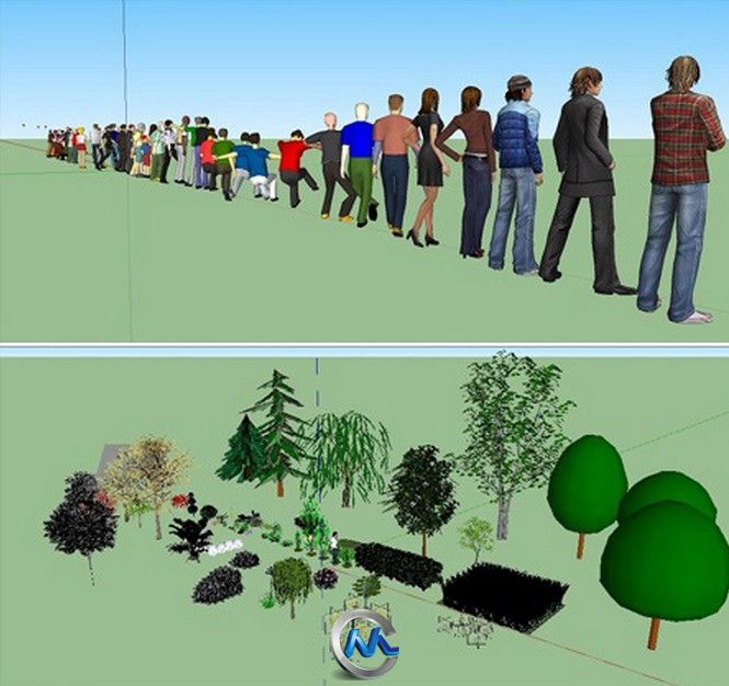Sketchup人物与植物3D模型合辑