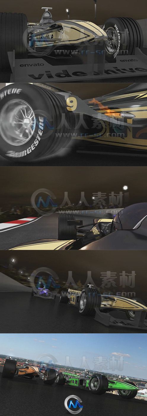F1赛车宣传片头动画AE模板
