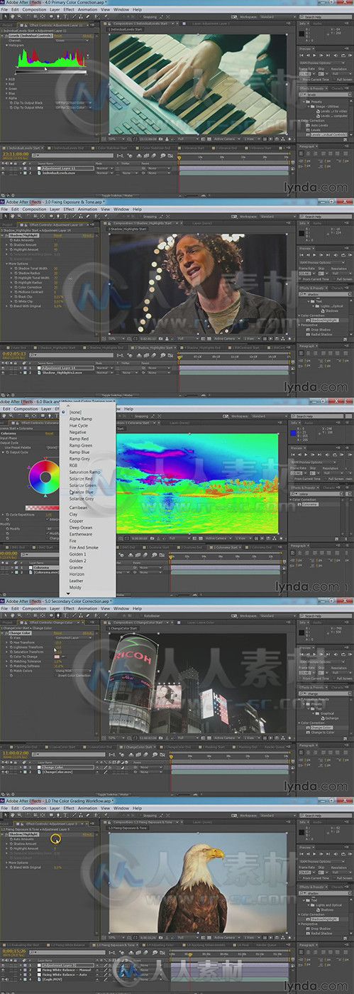 AE颜色分级调色技术综合训练视频教程