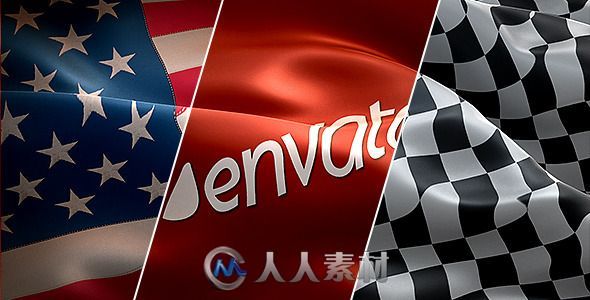 国旗旗帜飘动动画AE模板 Videohive Custom Flags 4021464 Project for After Effects