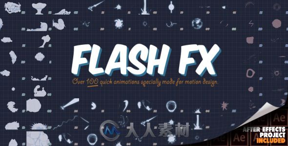 104个二维特效动画AE模板合辑 Videohive Flash Fx Animation Pack 6527641 Project...