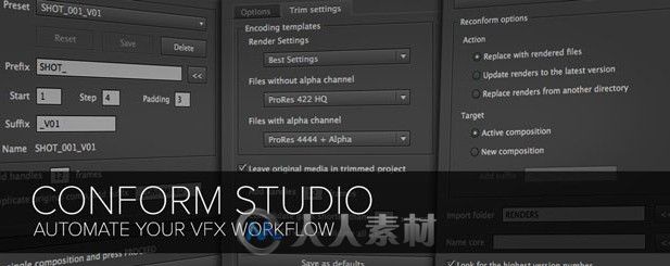 AE视效管理脚本插件 AESCRIPTS CONFORM STUDIO V1.0