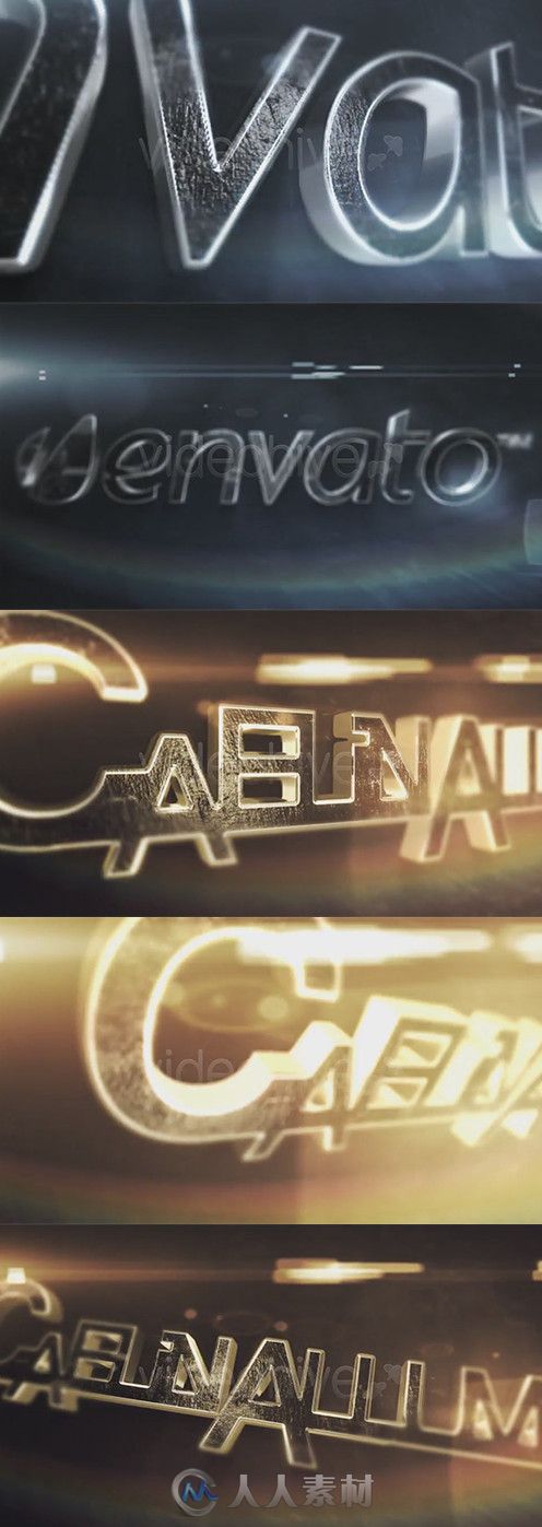 影视级三维logo演绎动画AE模板 Videohive 3D Metallic Reveal 5177772 Project for...