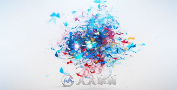 彩色蝴蝶飞舞Logo演绎动画AE模板 Videohive Colorful Butterfly Logo Reveal 50869...