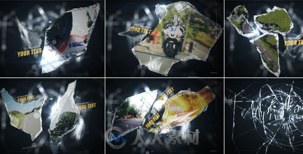 震撼破碎玻璃展示动画AE模板 Videohive Glass Shard 4616087 Project for After Ef...