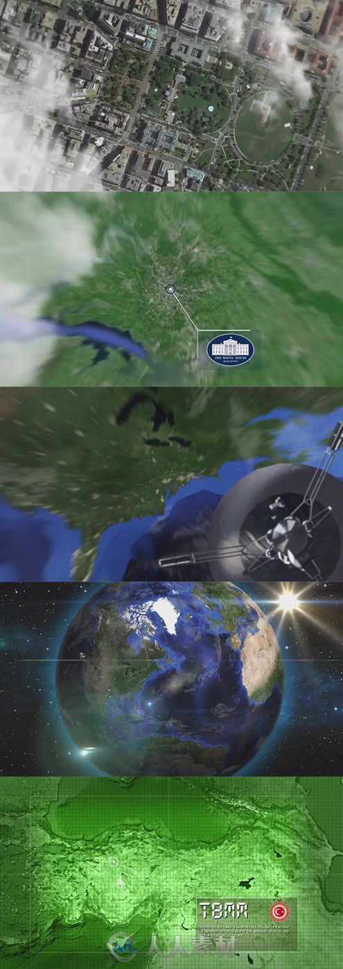 地图穿云缩放特效动画AE模板 Videohive Earth Street Zoom 7962581 Project for Af...