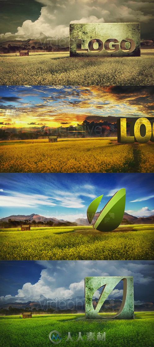 美丽如画Logo演绎动画AE模板 Videohive Logo In Nature Bundle 4263373 Project Fo...