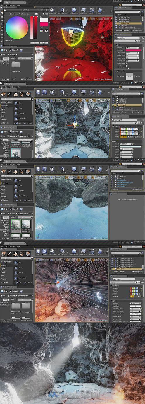 Unreal-Engine虚幻游戏引擎灯光照明训练视频教程 Digital-Tutors Introduction to ...