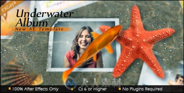 水下世界相册动画AE模板 Videohive Underwater Album 7019888 Project for After E...