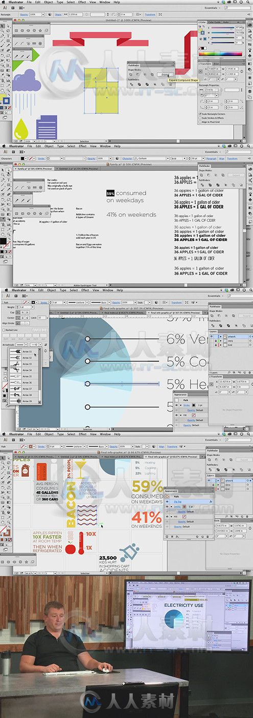 Illustrator信息图表制作训练视频教程 CreativeLIVE Building Infographics in Ill...