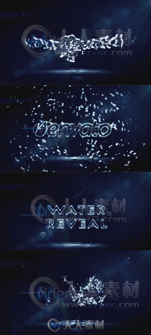 撞击水花Logo演绎动画AE模板 Videohive Water Reveal 5656110 Project for After E...