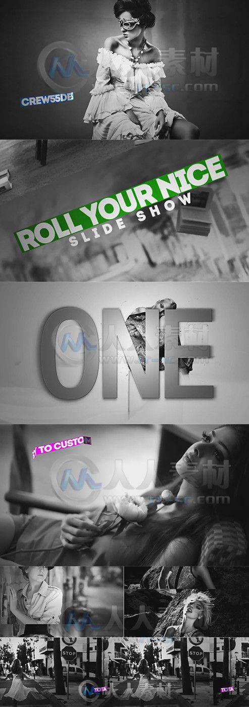 时尚滚动相册动画AE模板 Videohive Rolling Slide Show 7263805 Project for After...