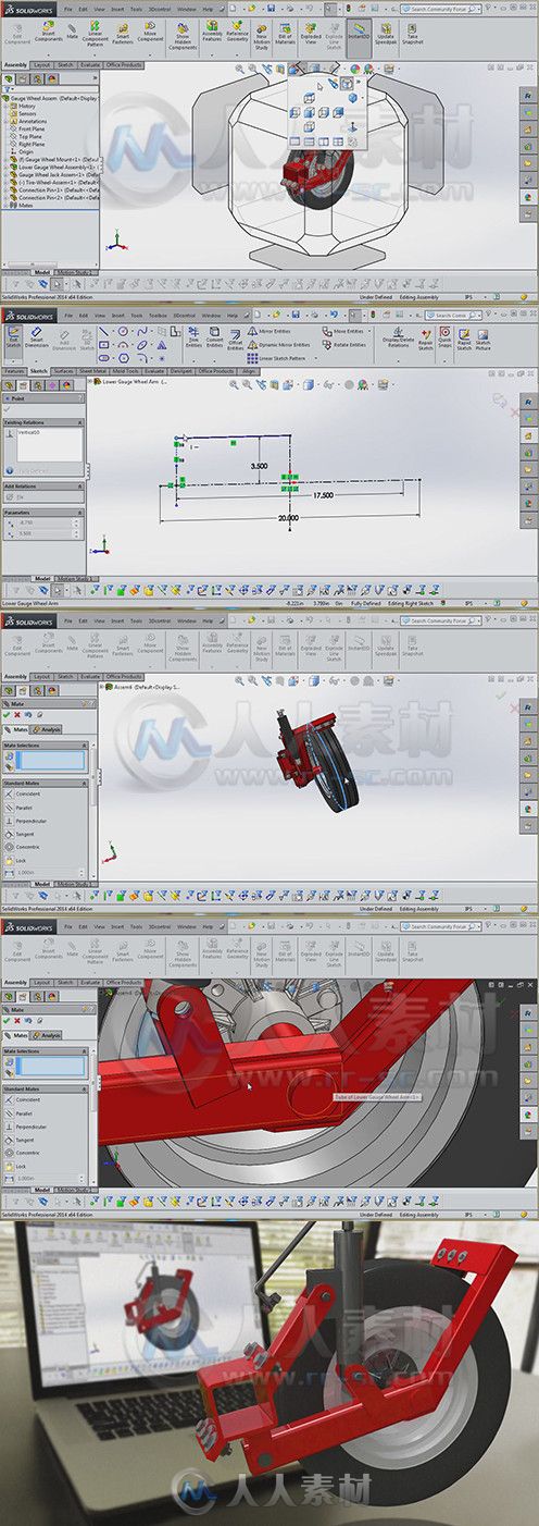 SolidWorks组建建模草图制作视频教程 Digital-Tutors Modeling Options for Sketch...