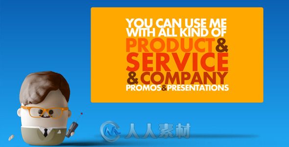 卡通角色宣传动画AE模板 Videohive Animated Promo Presenter 8128777 After Effec...