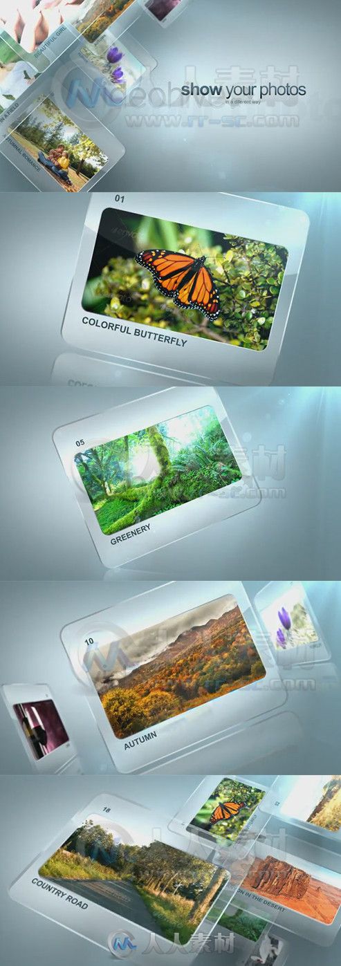 玻璃片现代风格展示动画AE模板 Videohive Glass Slides 1039418 Project for After...