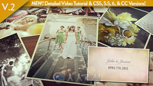 婚礼桌面相册动画AE模板 Videohive Wedding Photos Slideshow 4565295 Project for...