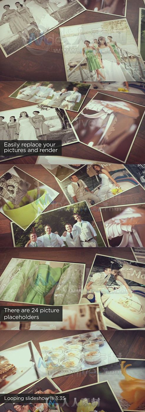 婚礼桌面相册动画AE模板 Videohive Wedding Photos Slideshow 4565295 Project for...