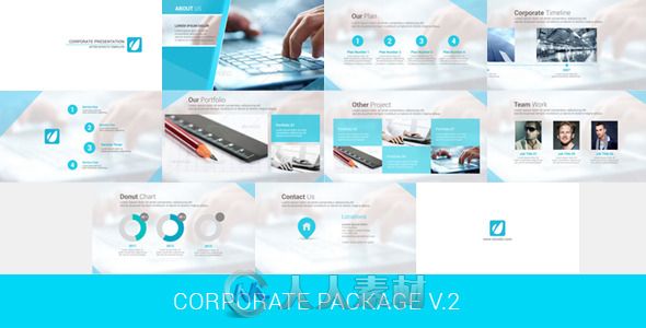 企业实用宣传包装动画AE模板 Videohive Corporate Package V.2 5414413 Project fo...