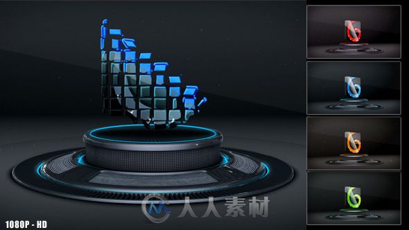 三维舞台开场Logo演绎动画AE模板 Videohive 3D Logo on Stage 4848137 Project for...