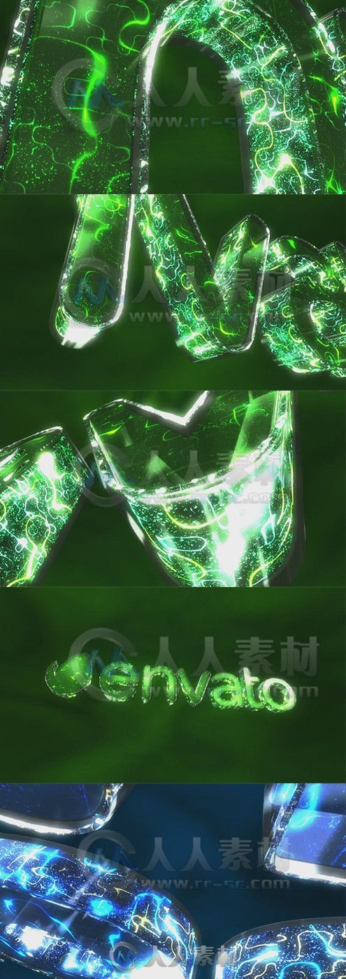 巨幕绿色能量Logo演绎动画AE模板 Videohive Glass Energy Logo 8758540 Project fo...