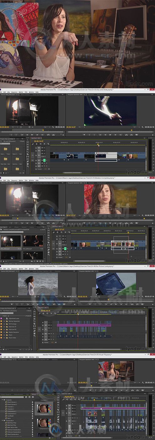 Premiere音乐电影制作训练视频教程第二季 Lynda EPK Editing Workflows 02 Creativ...