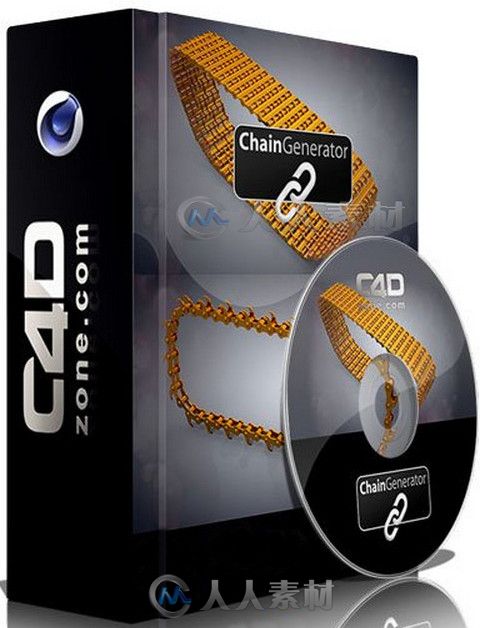 Chain Generator机械锁链模拟C4D插件V1.0版 C4DZone Chain Generator 1.0 for Cine...