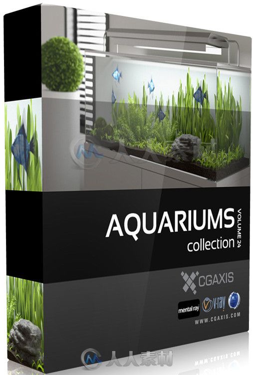 水族馆鱼缸3D模型合辑 CGAxis Models Volume 24 Aquariums